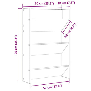 Παπουτσοθήκη Τοίχου Sonoma Δρυς 60x18x90 εκ. Μοριοσανίδα - Pakobazaar