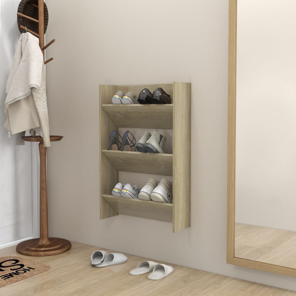 Παπουτσοθήκη Τοίχου Sonoma Δρυς 60x18x90 εκ. Μοριοσανίδα - Pakobazaar