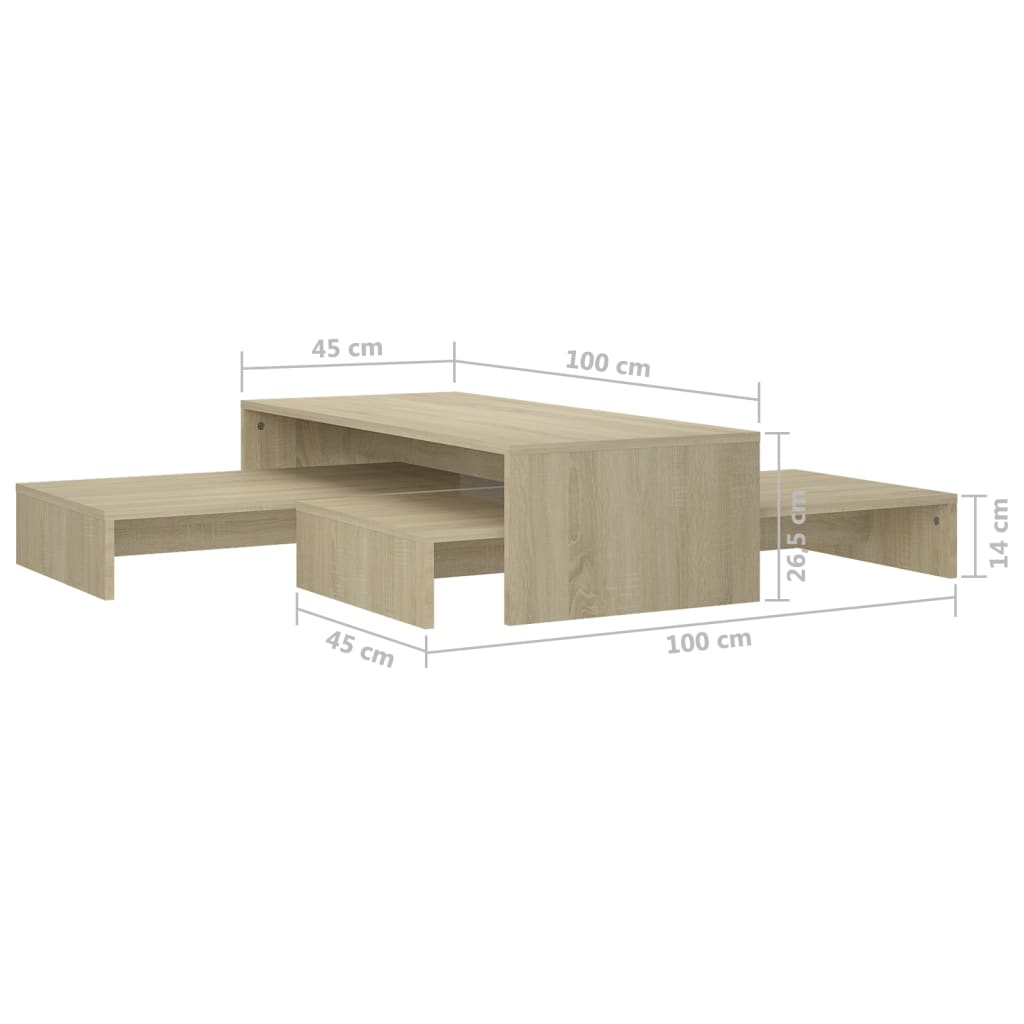 Τραπεζάκι Σαλονιού Ζιγκόν Sonoma Δρυς 100x100x26,5εκ Επεξ. Ξύλο