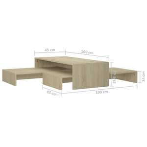 Τραπεζάκι Σαλονιού Ζιγκόν Sonoma Δρυς 100x100x26,5εκ Επεξ. Ξύλο