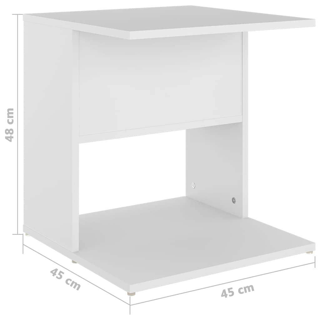 Τραπέζι Βοηθητικό Λευκό 45 x 45 x 48 εκ. Επεξ. Ξύλο