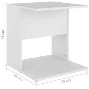 Τραπέζι Βοηθητικό Λευκό 45 x 45 x 48 εκ. Επεξ. Ξύλο