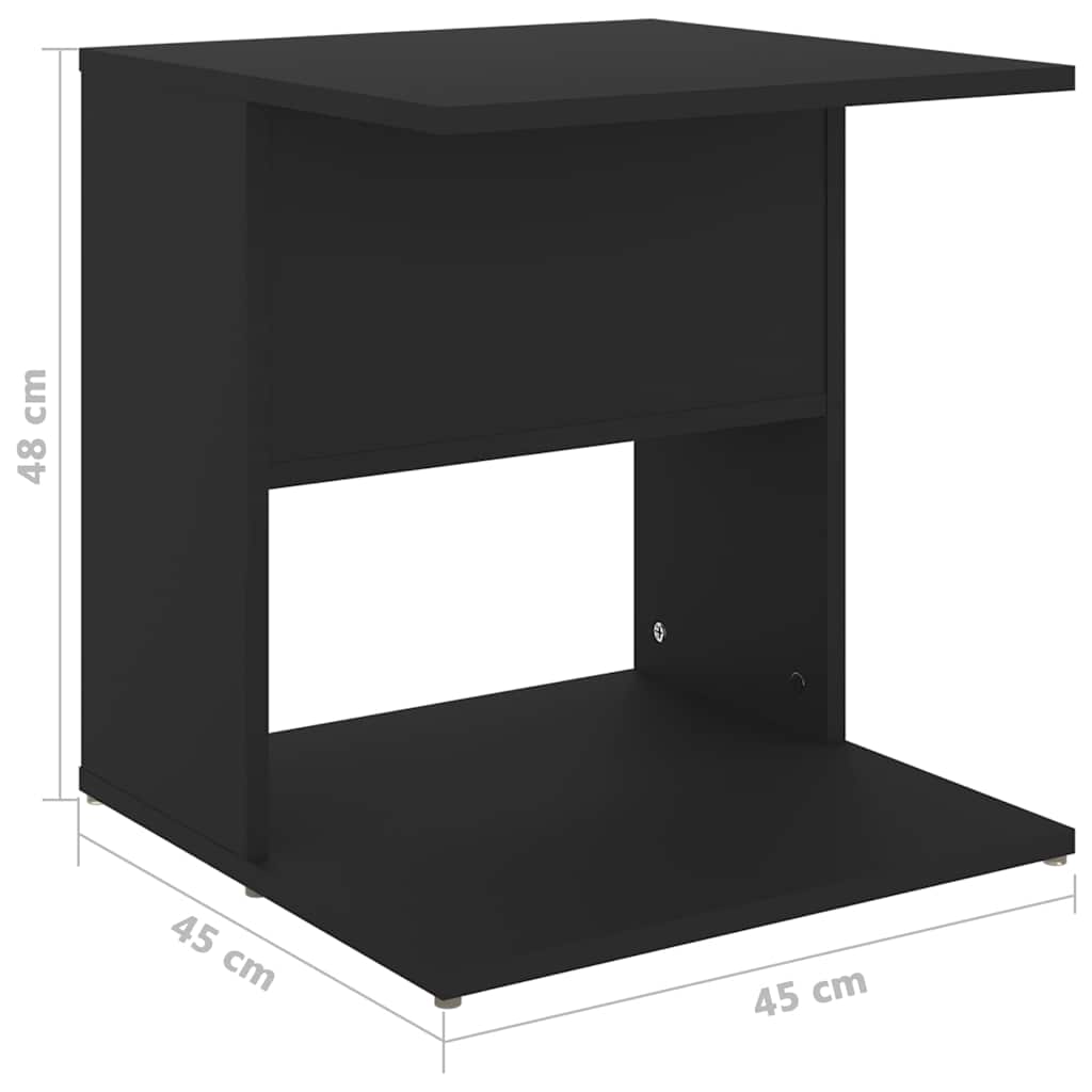Τραπεζάκι Βοηθητικό Μαύρο 45 x 45 x 48 εκ. από Επεξ. Ξύλο