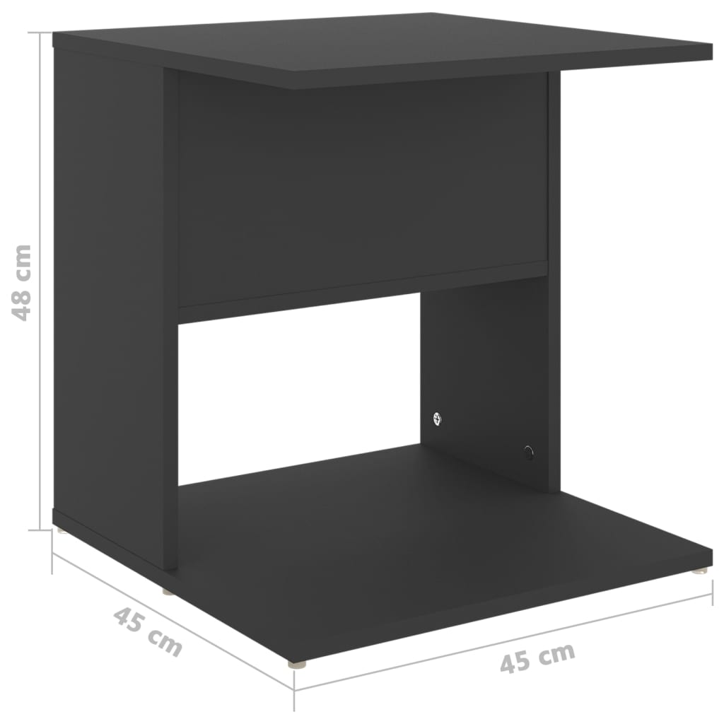 Τραπέζι Βοηθητικό Γκρι 45 x 45 x 48 εκ. από Επεξ. Ξύλο