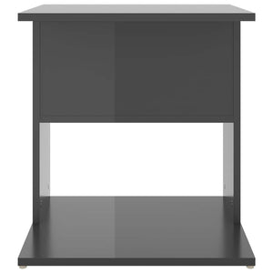 Τραπέζι Βοηθητικό Γυαλιστερό Γκρι 45 x 45 x 48 εκ. Επεξ. Ξύλο