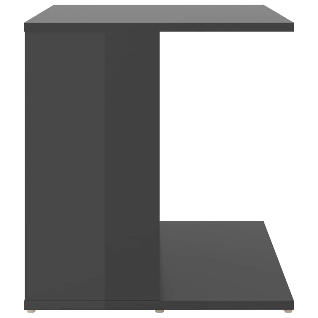 Τραπέζι Βοηθητικό Γυαλιστερό Γκρι 45 x 45 x 48 εκ. Επεξ. Ξύλο