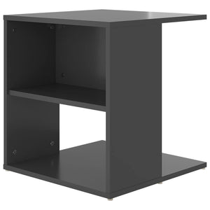 Τραπέζι Βοηθητικό Γυαλιστερό Γκρι 45 x 45 x 48 εκ. Επεξ. Ξύλο