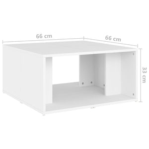 Τραπεζάκια Σαλονιού 4 τεμ. Λευκά 33 x 33 x 33 εκ. Επεξ. Ξύλο