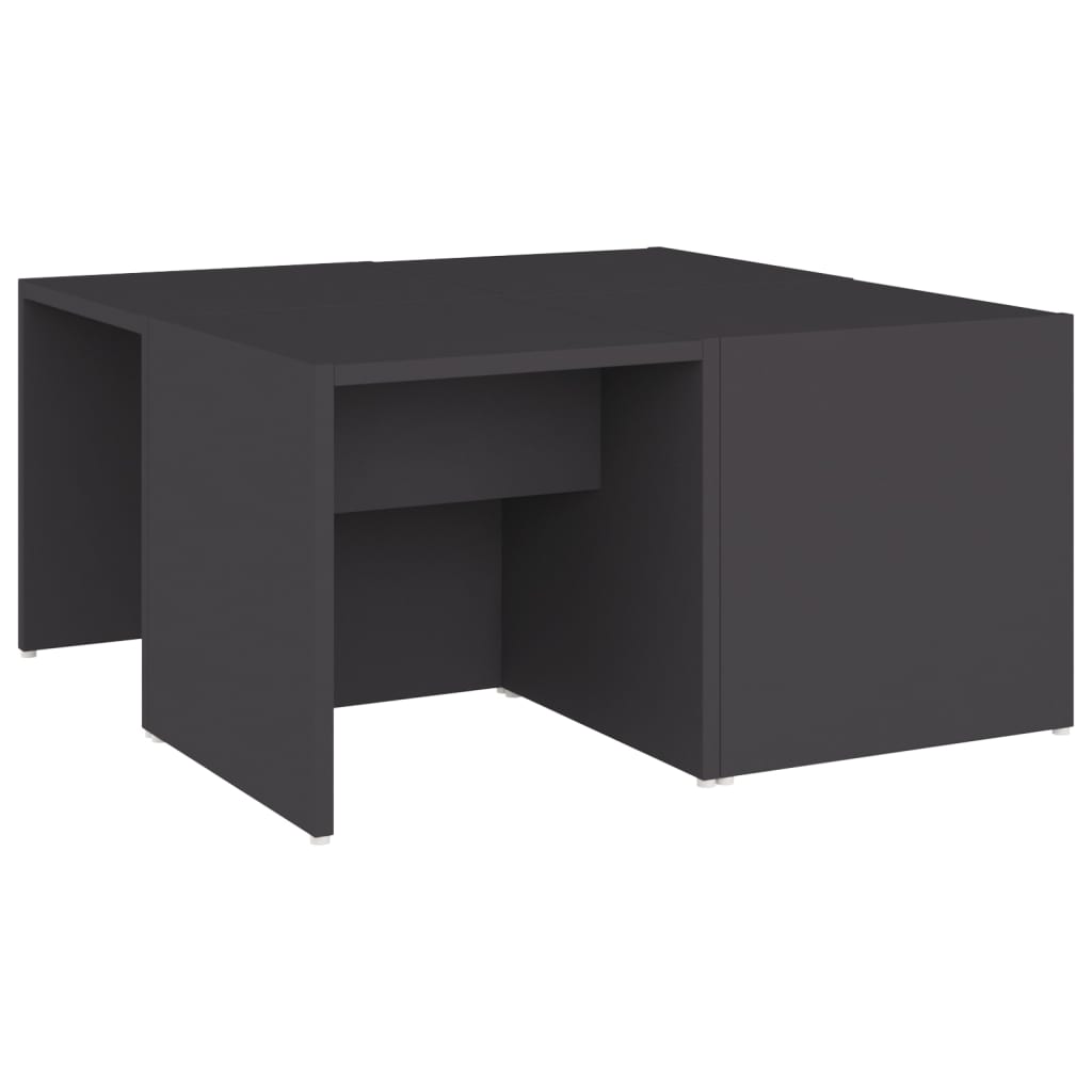 Τραπεζάκια Σαλονιού 4 τεμ. Γκρι 33 x 33 x 33 εκ. Επεξ. Ξύλο