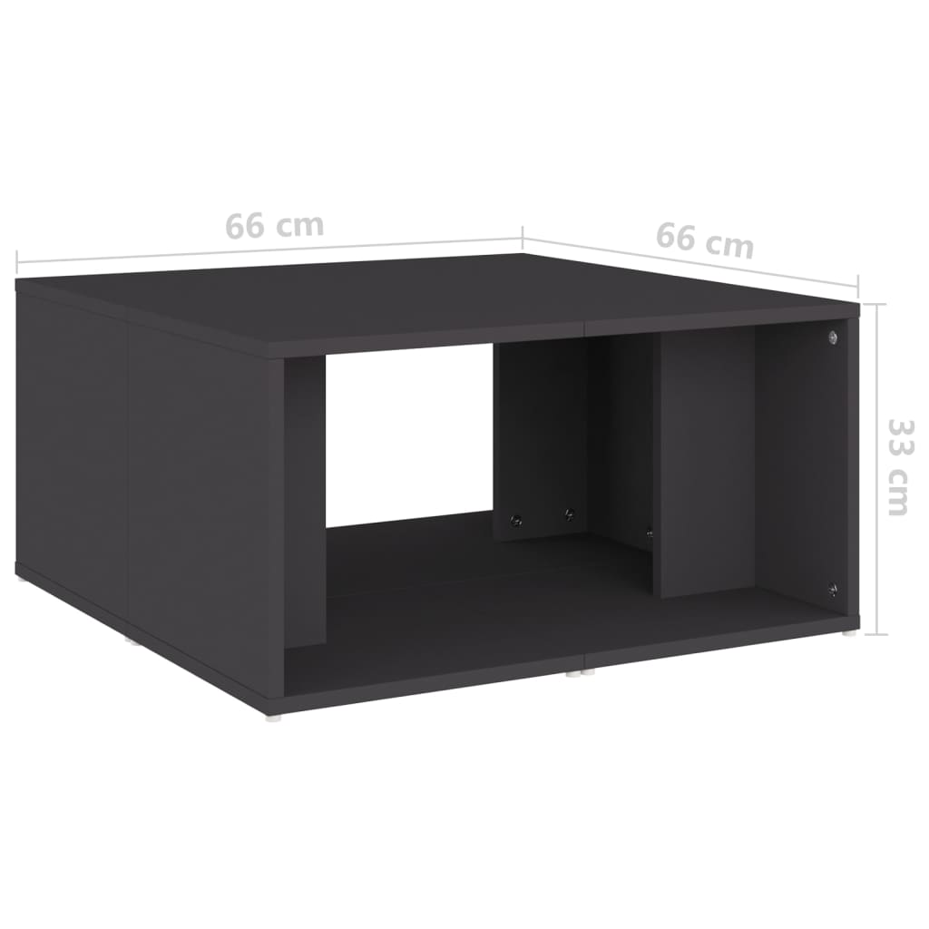 Τραπεζάκια Σαλονιού 4 τεμ. Γκρι 33 x 33 x 33 εκ. Επεξ. Ξύλο