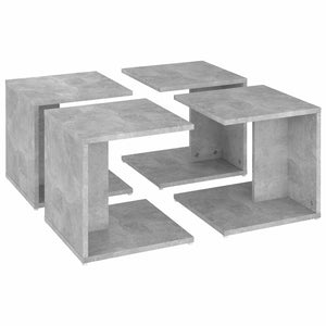 Τραπεζάκια Σαλονιού 4 τεμ. Γκρι Σκυρ. 33x33x33 εκ. Μοριοσανίδα