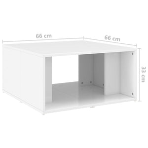 Τραπεζάκια Σαλονιού 4 τεμ. Γυαλ. Λευκά 33x33x33 εκ. Επεξ. Ξύλο - Pakobazaar