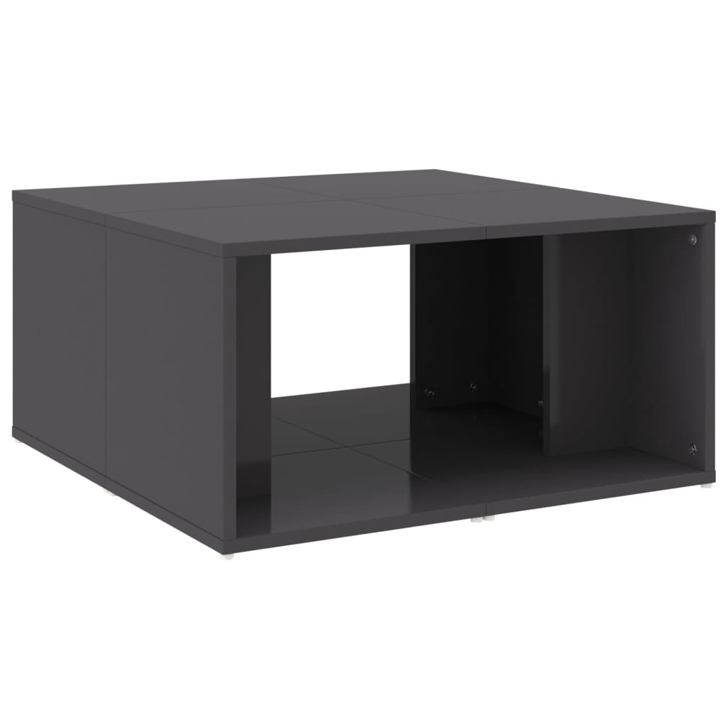 Τραπεζάκια Σαλονιού 4 τεμ. Γυαλ. Γκρι 33x33x33 εκ. Επεξ. Ξύλο