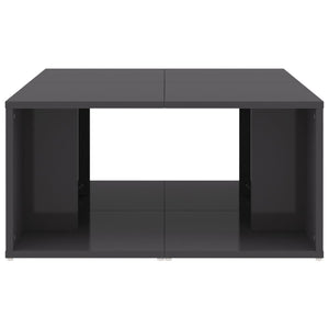 Τραπεζάκια Σαλονιού 4 τεμ. Γυαλ. Γκρι 33x33x33 εκ. Επεξ. Ξύλο