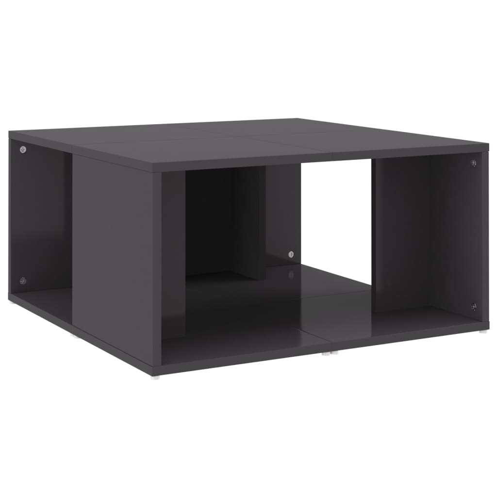 Τραπεζάκια Σαλονιού 4 τεμ. Γυαλ. Γκρι 33x33x33 εκ. Επεξ. Ξύλο