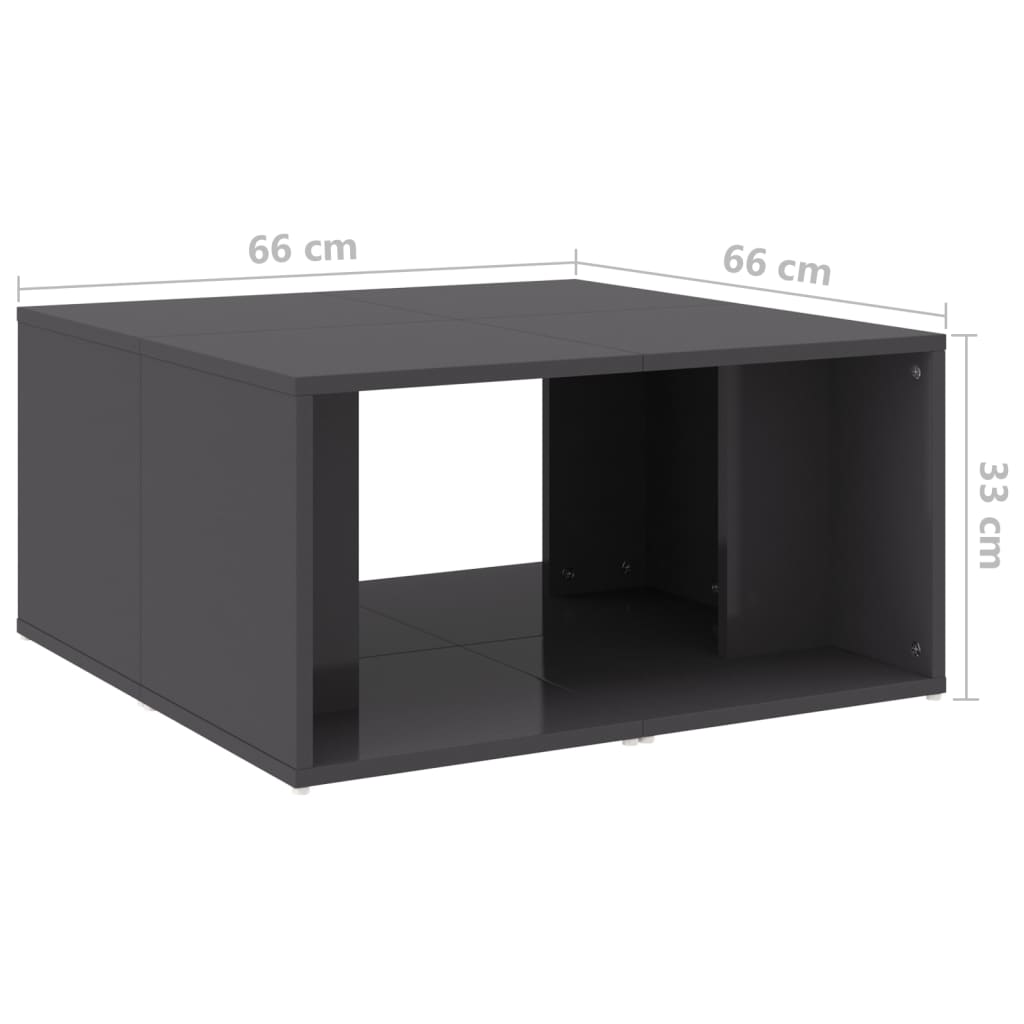 Τραπεζάκια Σαλονιού 4 τεμ. Γυαλ. Γκρι 33x33x33 εκ. Επεξ. Ξύλο