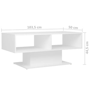 Τραπεζάκι Σαλονιού Λευκό 103,5 x 50 x 44,5 εκ. από Επεξ. Ξύλο