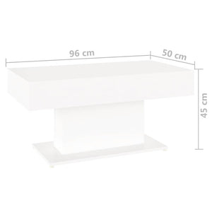 Τραπεζάκι Σαλονιού Λευκό 96 x 50 x 45 εκ. από Επεξ. Ξύλο - Pakobazaar