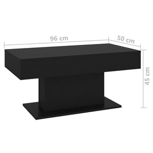 Τραπεζάκι Σαλονιού Μαύρο 96 x 50 x 45 εκ. από Επεξ. Ξύλο - Pakobazaar
