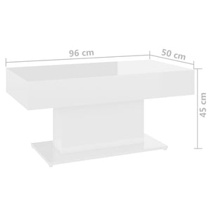 Τραπεζάκι Σαλονιού Γυαλ. Λευκό 96 x 50 x 45 εκ. από Επεξ. Ξύλο
