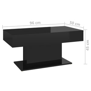 Τραπεζάκι Σαλονιού Γυαλ. Μαύρο 96 x 50 x 45 εκ. από Μοριοσανίδα - Pakobazaar