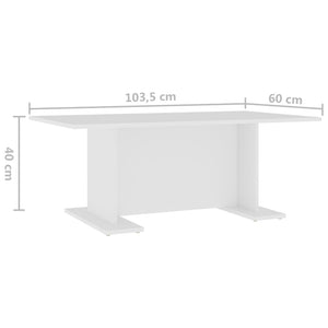 Τραπεζάκι Σαλονιού Λευκό 103,5 x 60 x 40 εκ. από Επεξ. Ξύλο