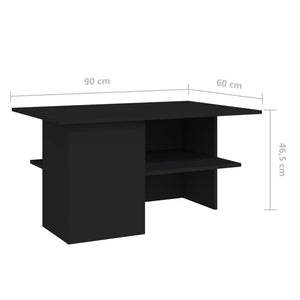 Τραπεζάκι Σαλονιού Μαύρο 90 x 60 x 46,5 εκ. από Μοριοσανίδα