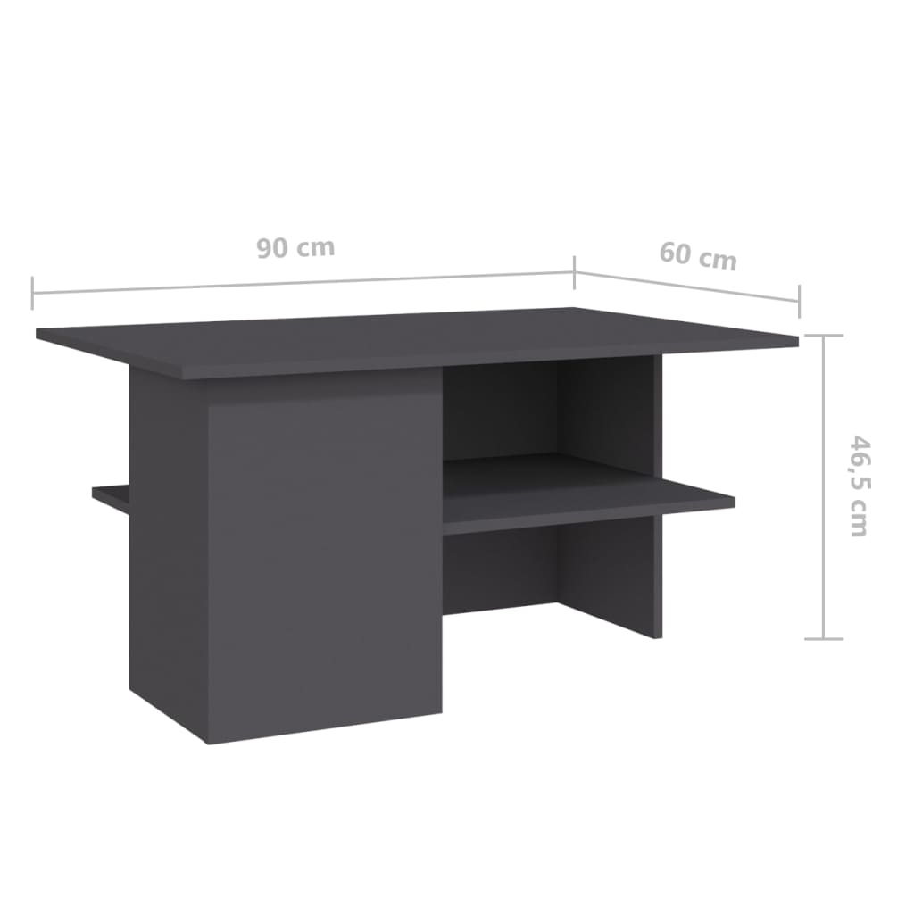Τραπεζάκι Σαλονιού Γκρι 90 x 60 x 46,5 εκ. από Μοριοσανίδα - Pakobazaar