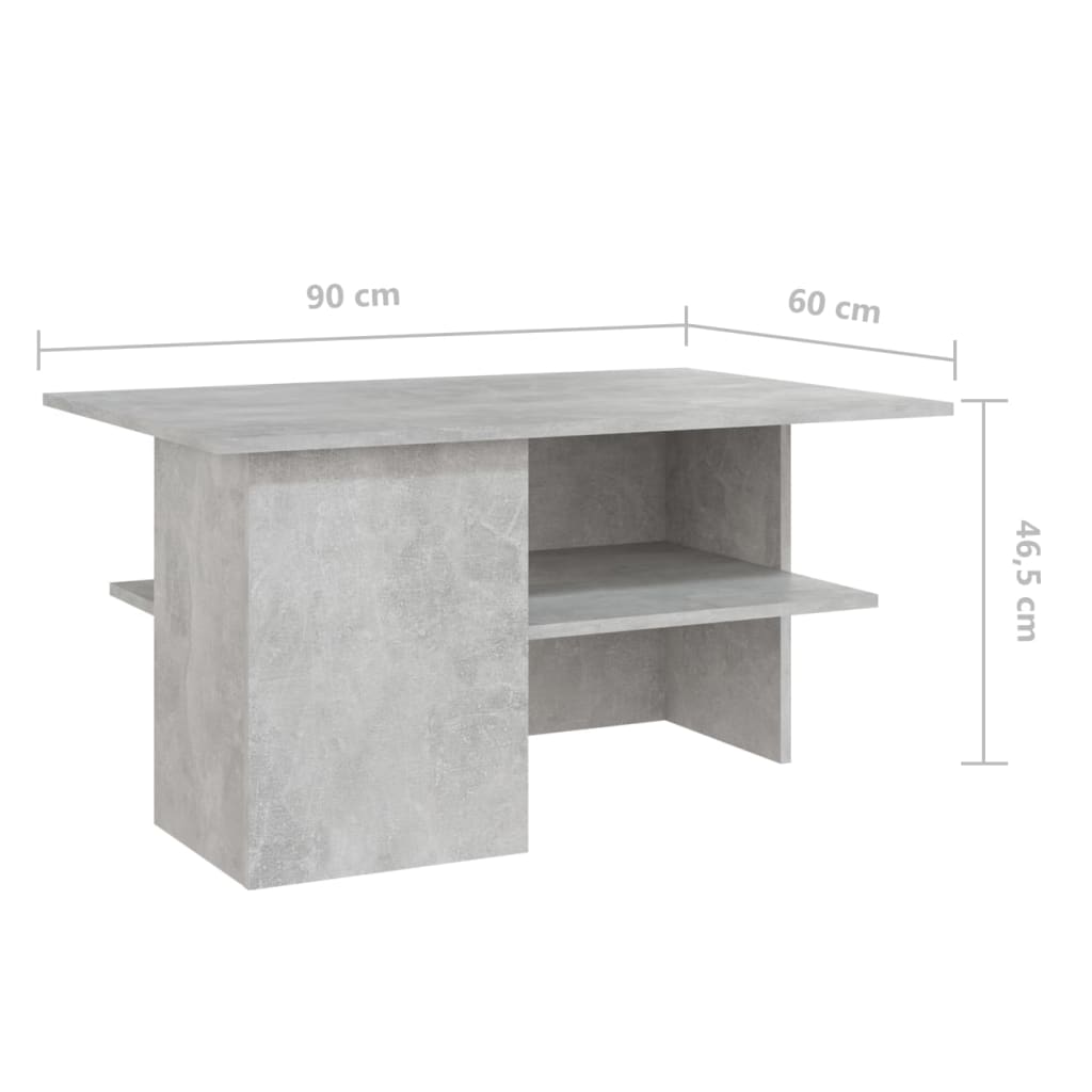 Τραπεζάκι Σαλονιού Γκρι Σκυροδέματος 90x60x46,5 εκ. Μοριοσανίδα