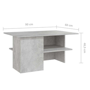Τραπεζάκι Σαλονιού Γκρι Σκυροδέματος 90x60x46,5 εκ. Μοριοσανίδα