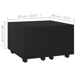 Τραπεζάκι Σαλονιού Μαύρο 60x60x38 εκ. από Επεξ. Ξύλο - Pakobazaar