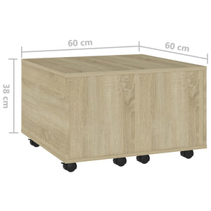 Τραπεζάκι Σαλονιού Sonoma Δρυς 60 x 60 x 38 εκ. από Επεξ. Ξύλο