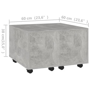 Τραπεζάκι Σαλονιού Γκρι Σκυροδέματος 60x60x38 εκ. Επεξ. Ξύλο - Pakobazaar