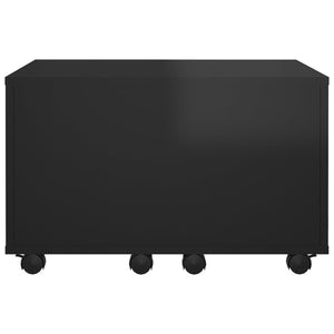 Τραπεζάκι Σαλονιού Γυαλιστερό Μαύρο 60x60x38 εκ. Επεξ. Ξύλο