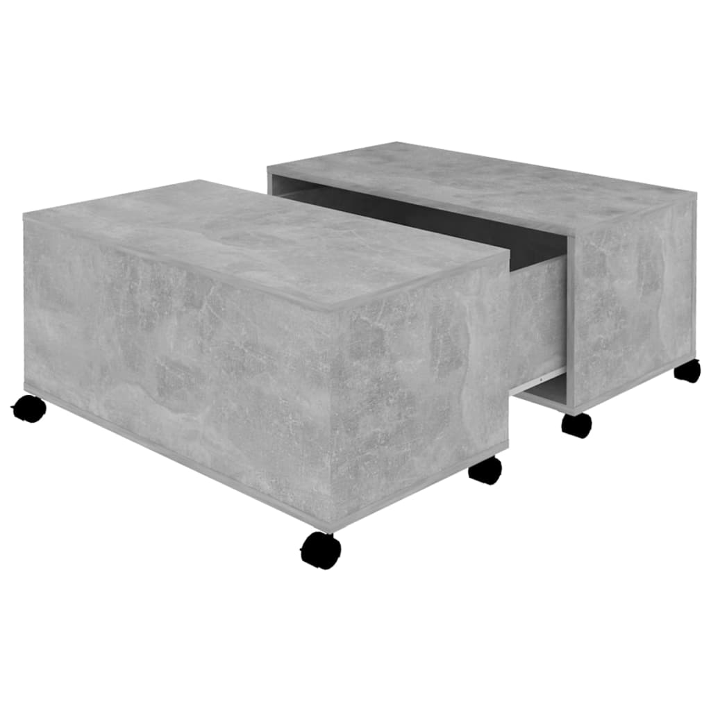 Τραπεζάκι Σαλονιού Γκρι Σκυροδέματος 75x75x38 εκ. Μοριοσανίδα