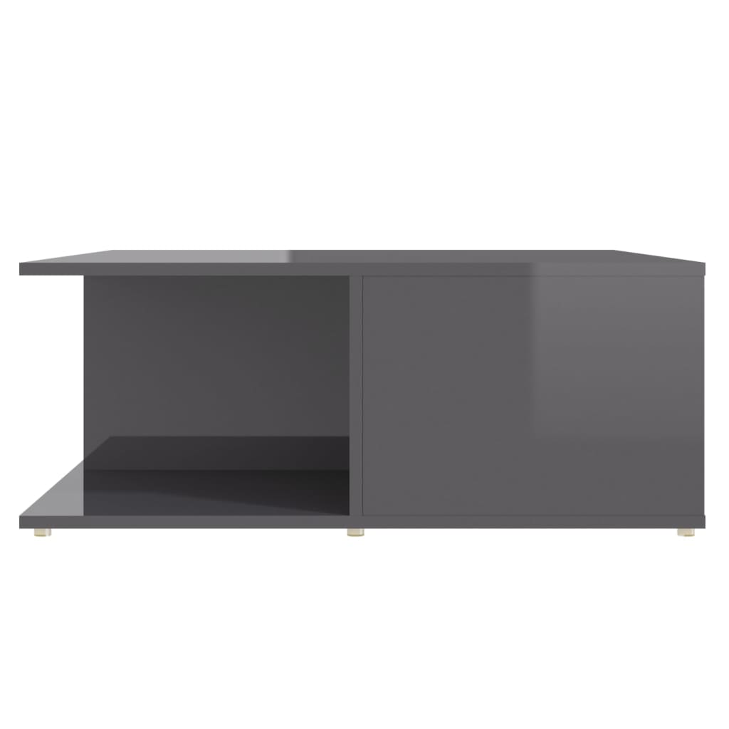 Τραπεζάκι Σαλονιού Γυαλιστερό Γκρι 80 x 80 x 31 εκ. Επεξ. Ξύλο