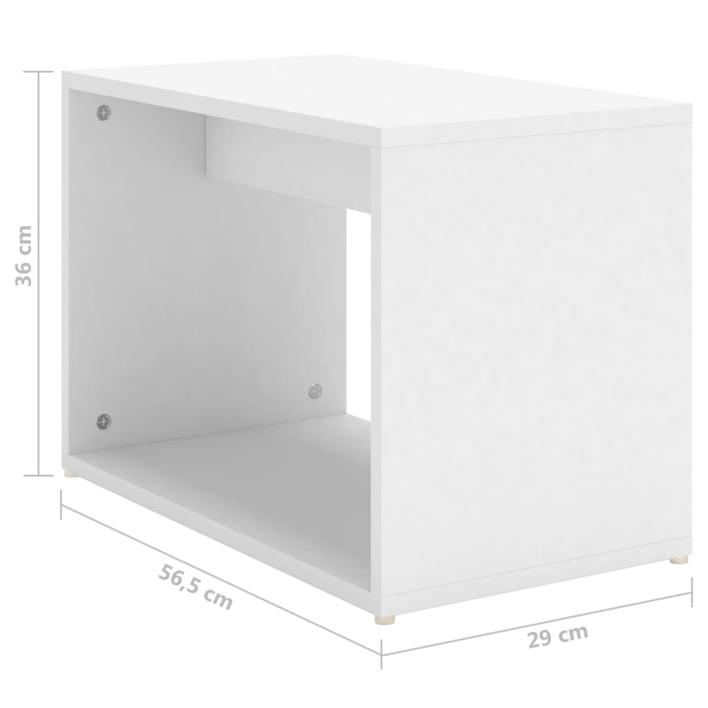 Τραπεζάκια Σαλονιού Ζιγκόν 3 τεμ. Λευκά 60x60x38 εκ Επεξ. Ξύλο