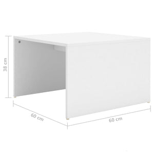 Τραπεζάκια Σαλονιού Ζιγκόν 3 τεμ. Λευκά 60x60x38 εκ Επεξ. Ξύλο
