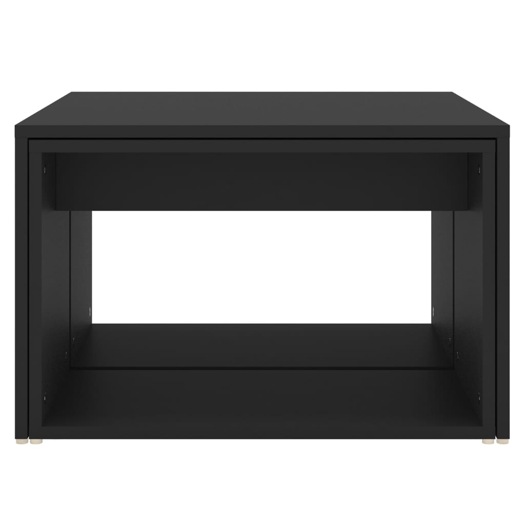 Τραπεζάκια Σαλονιού Ζιγκόν 3 τεμ. Μαύρα 60x60x38 εκ Μοριοσανίδα