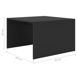 Τραπεζάκια Σαλονιού Ζιγκόν 3 τεμ. Μαύρα 60x60x38 εκ Μοριοσανίδα