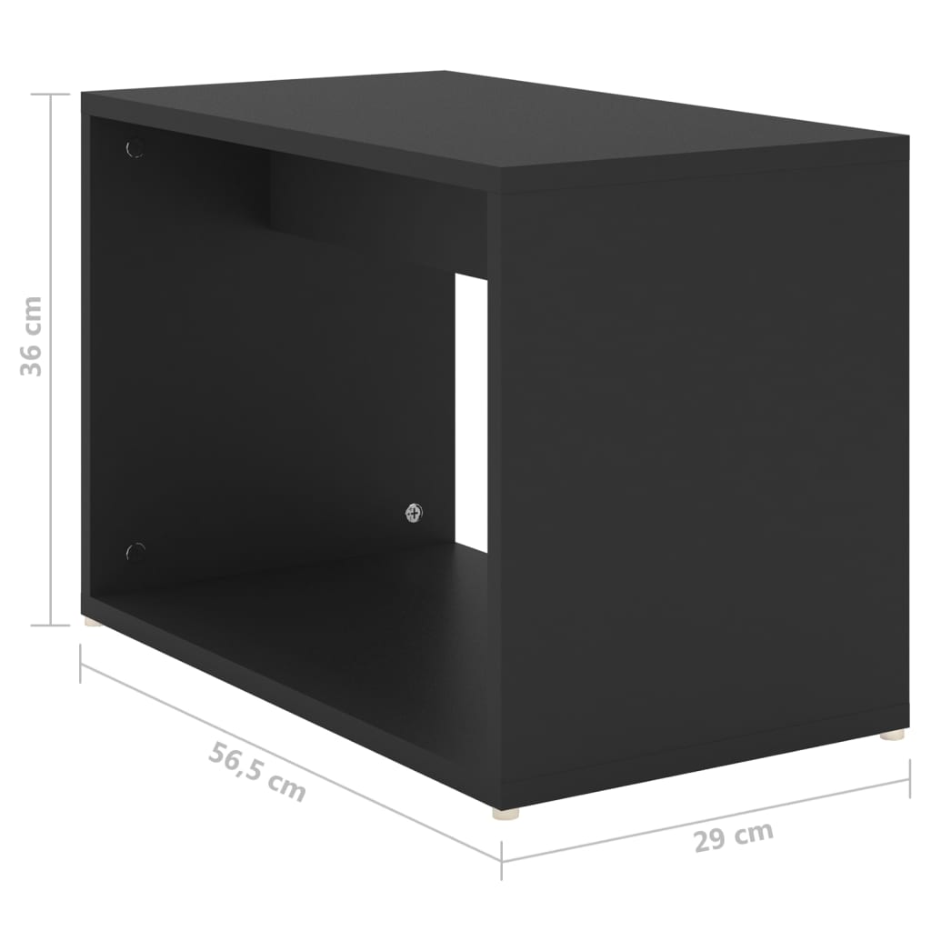 Τραπεζάκια Σαλονιού Ζιγκόν 3 τεμ. Μαύρα 60x60x38 εκ Μοριοσανίδα