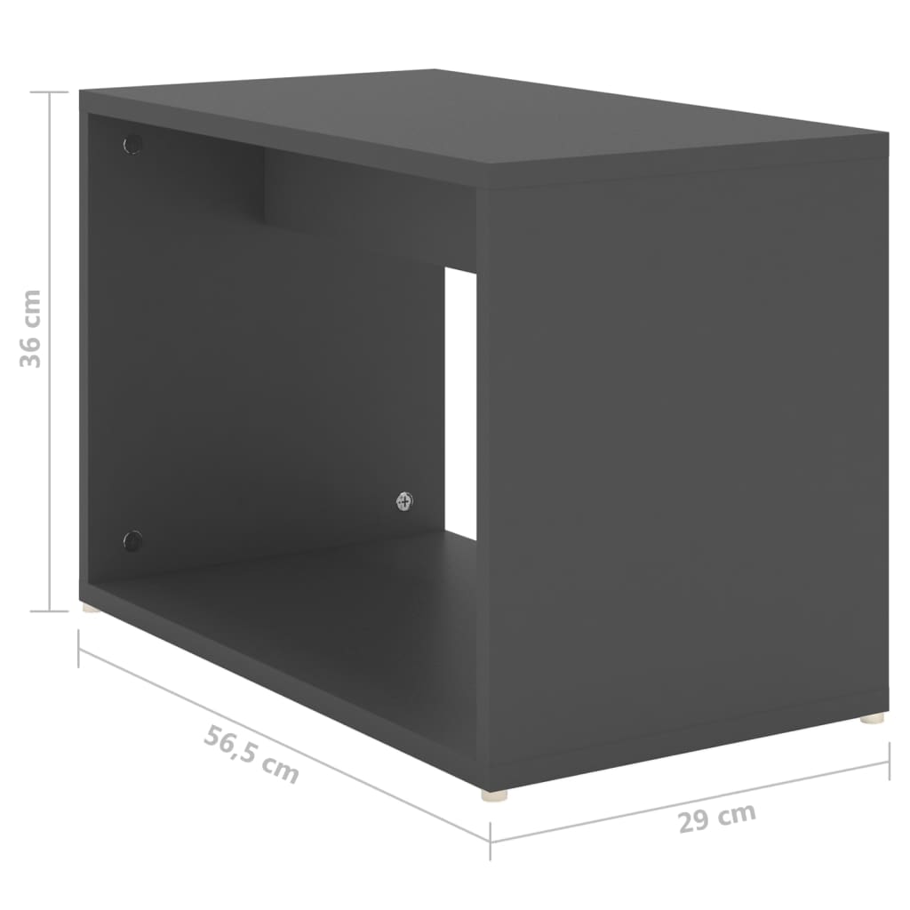 Τραπεζάκια Σαλονιού Ζιγκόν 3 τεμ. Γκρι 60x60x38 εκ Επεξ. Ξύλο