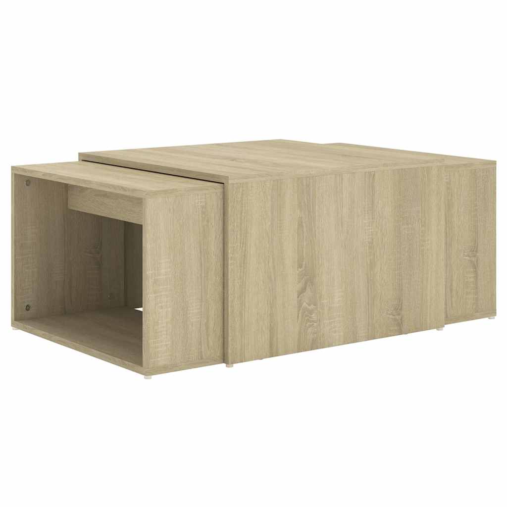 Τραπεζάκια Ζιγκόν 3 τεμ. Sonoma Δρυς 60x60x38 εκ. Επεξ. Ξύλο