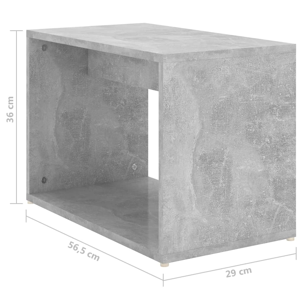 Τραπεζάκια Ζιγκόν 3 τεμ. Γκρι Σκυροδέμ. 60x60x38 εκ Επεξ. Ξύλο