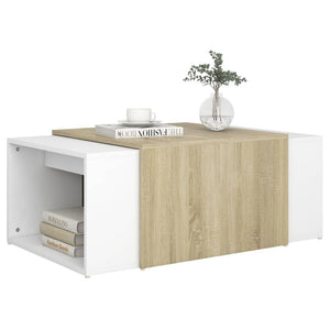 Τραπεζάκια Ζιγκόν 3 τεμ. Λευκά/Sonoma Δρυς 60x60x38 εκ. Μοριοσ.