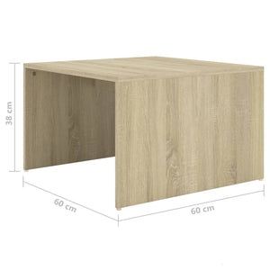 Τραπεζάκια Ζιγκόν 3 τεμ. Λευκά/Sonoma Δρυς 60x60x38 εκ. Μοριοσ.