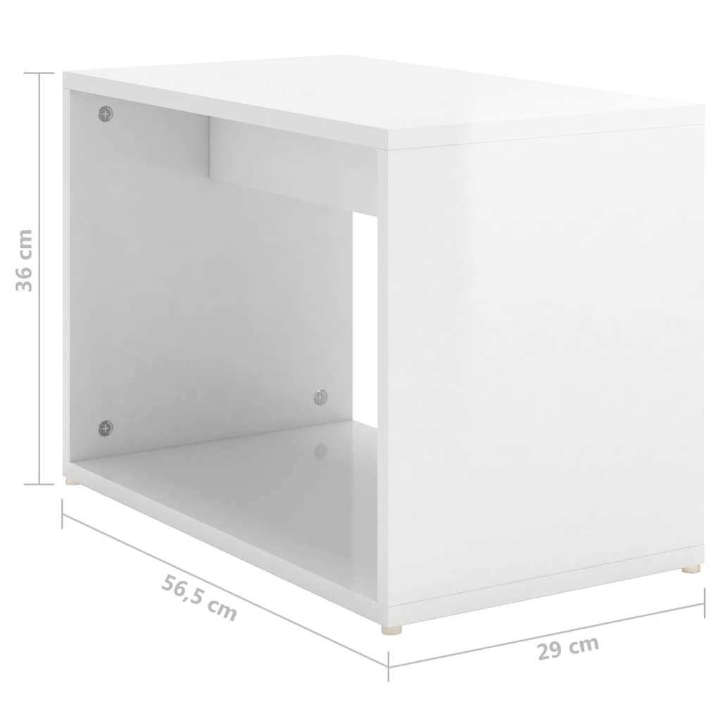 Τραπεζάκια Ζιγκόν 3 τεμ. Γυαλιστ. Λευκό 60x60x38 εκ Επεξ. Ξύλο