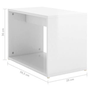 Τραπεζάκια Ζιγκόν 3 τεμ. Γυαλιστ. Λευκό 60x60x38 εκ Επεξ. Ξύλο