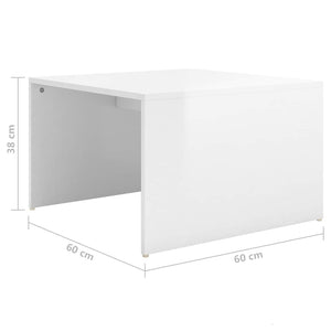 Τραπεζάκια Ζιγκόν 3 τεμ. Γυαλιστ. Λευκό 60x60x38 εκ Επεξ. Ξύλο