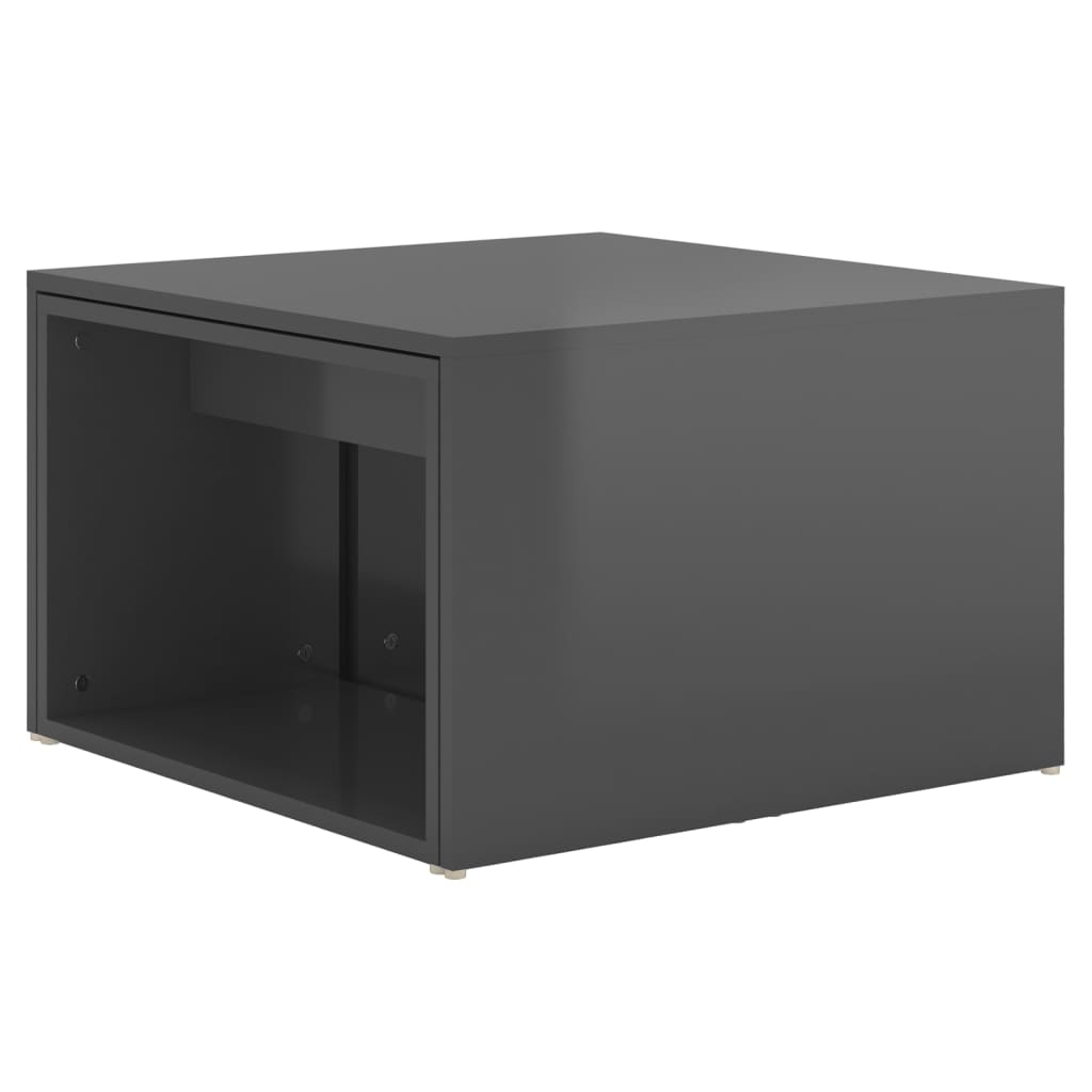 Τραπεζάκια Ζιγκόν 3 τεμ. Γυαλιστ. Γκρι 60x60x38 εκ Επεξ. Ξύλο